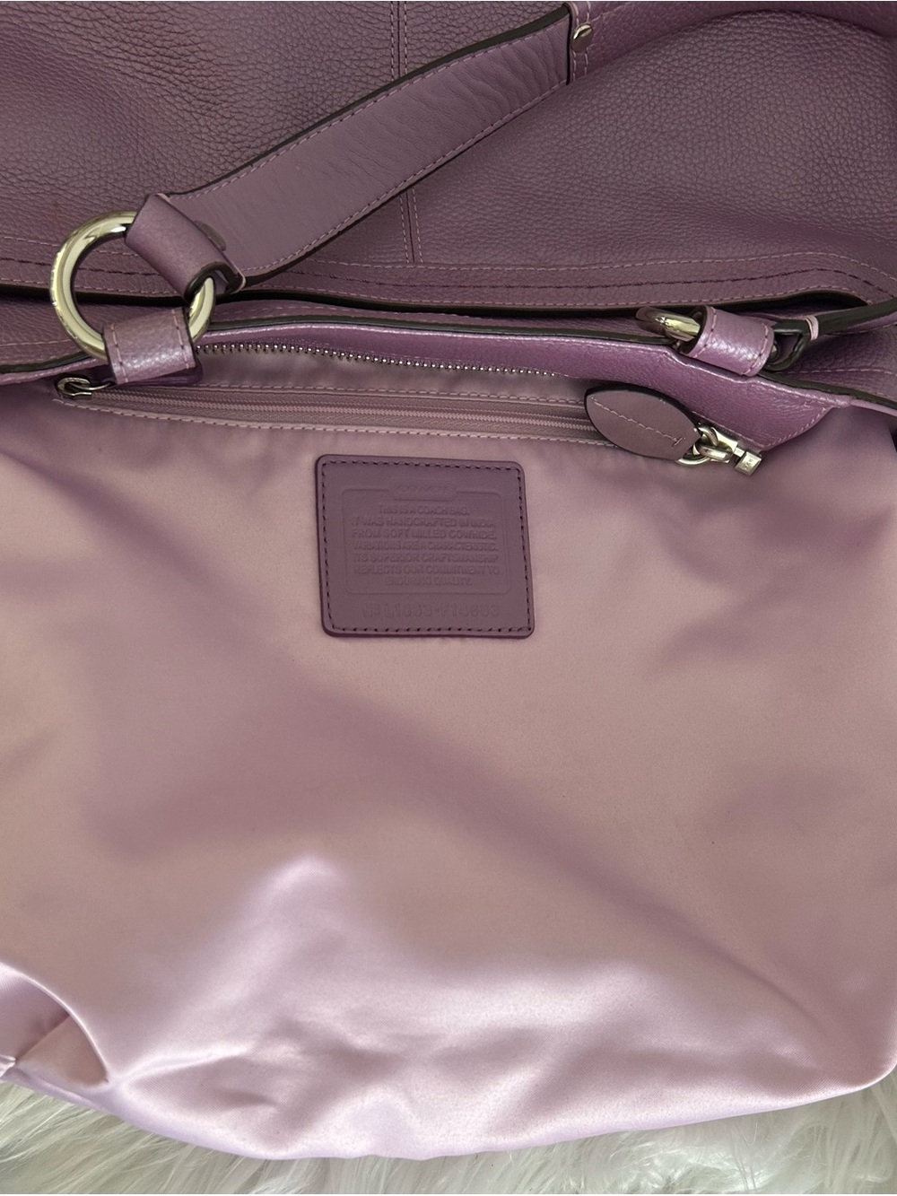 Coach Penelope Leather Tote Shoulder Bag Crossbody Lavender F14683 - Picture 14 of 15